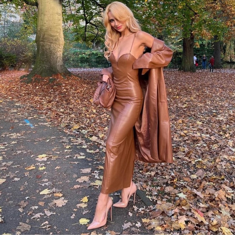 ZARA FAUX LEATHER DRESS - Picture 10 of 15